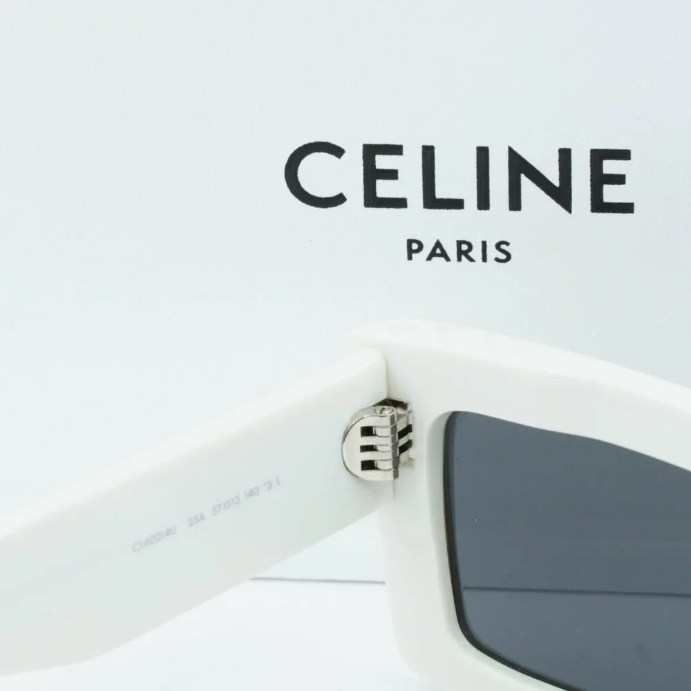 🕶️ New Celine CL40214U 25A Sunglasses - Ivory Frame, Smoke Lenses - Picture 7 of 11